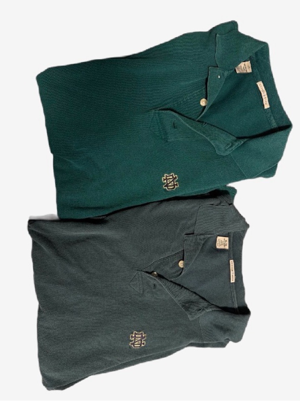 NOTRE DAME Dark Green Polo Shirt with Embroidered Crest
